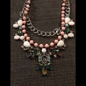 Rhinestone multi colored Statement necklace